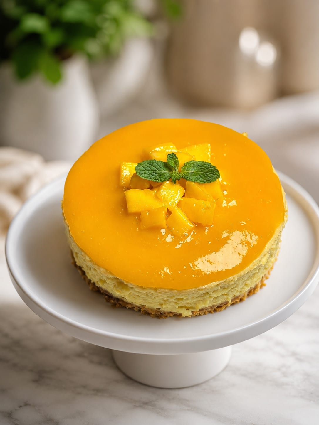 Mango cheesecake, a CakeCanva Selections bake in Bahrain.